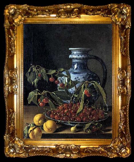 framed  MELeNDEZ, Luis Still-Life with Fruit and a Jar, ta009-2